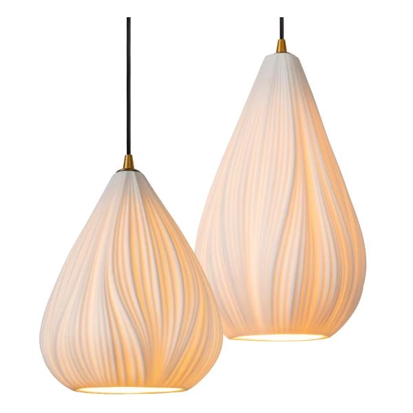 Lucide CINZIA - Pendelleuchten - Ø 55,5 cm - 4xE27 - Weiß - detail 1
